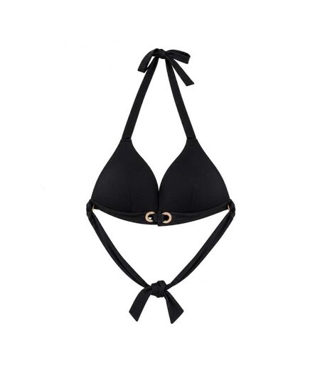 Haut de maillot de bain noir femme grain de sable line