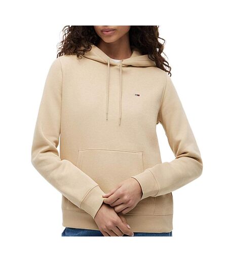 Sweat à capuche beige moyen femme tommy hilfiger flag