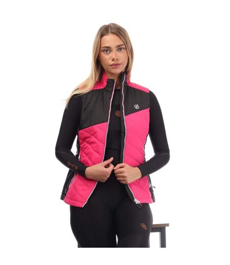 Womens/ladies Ascending Lightweight Padded Gilet Pink Black Dare 2B