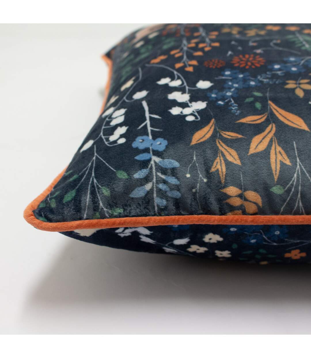 Richmond cushion cover with woodland and botanical design one size midnight blue Furn