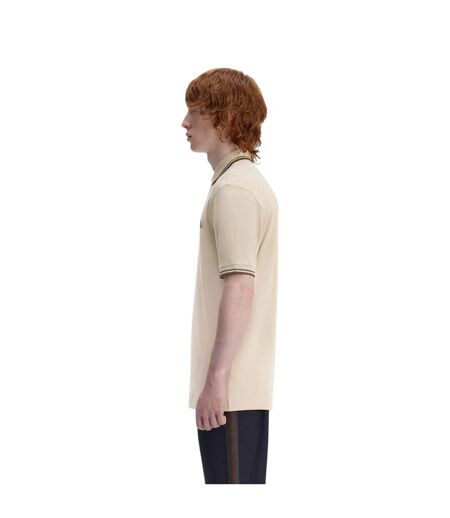 Mens Twin Tip Polo Shirt Warm Beige Fred Perry
