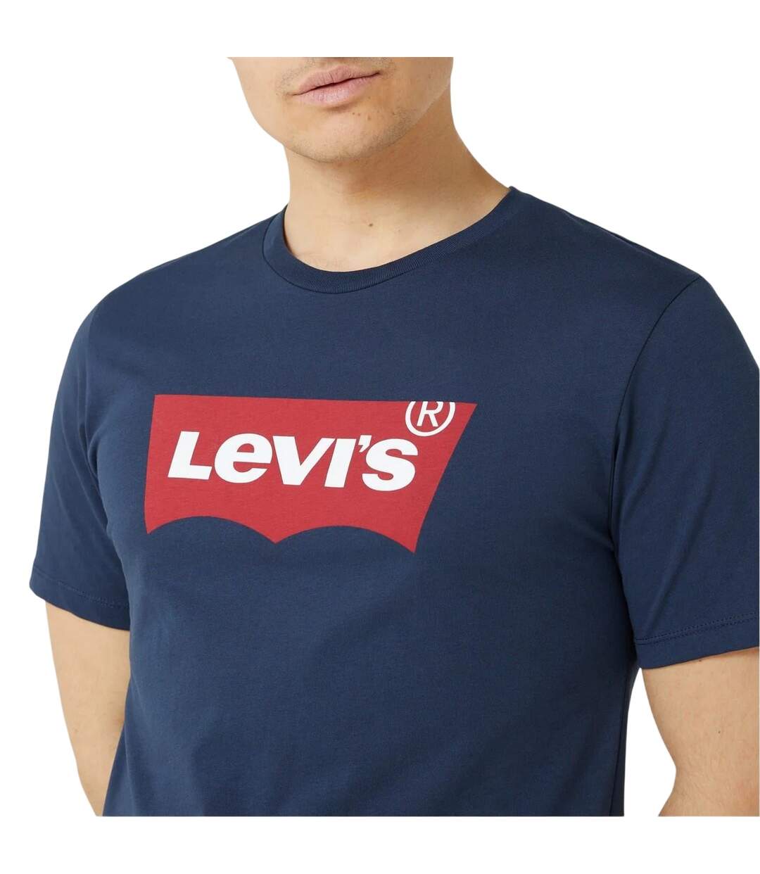 Mens Batwing Logo T-shirt Navy Red Levis-3