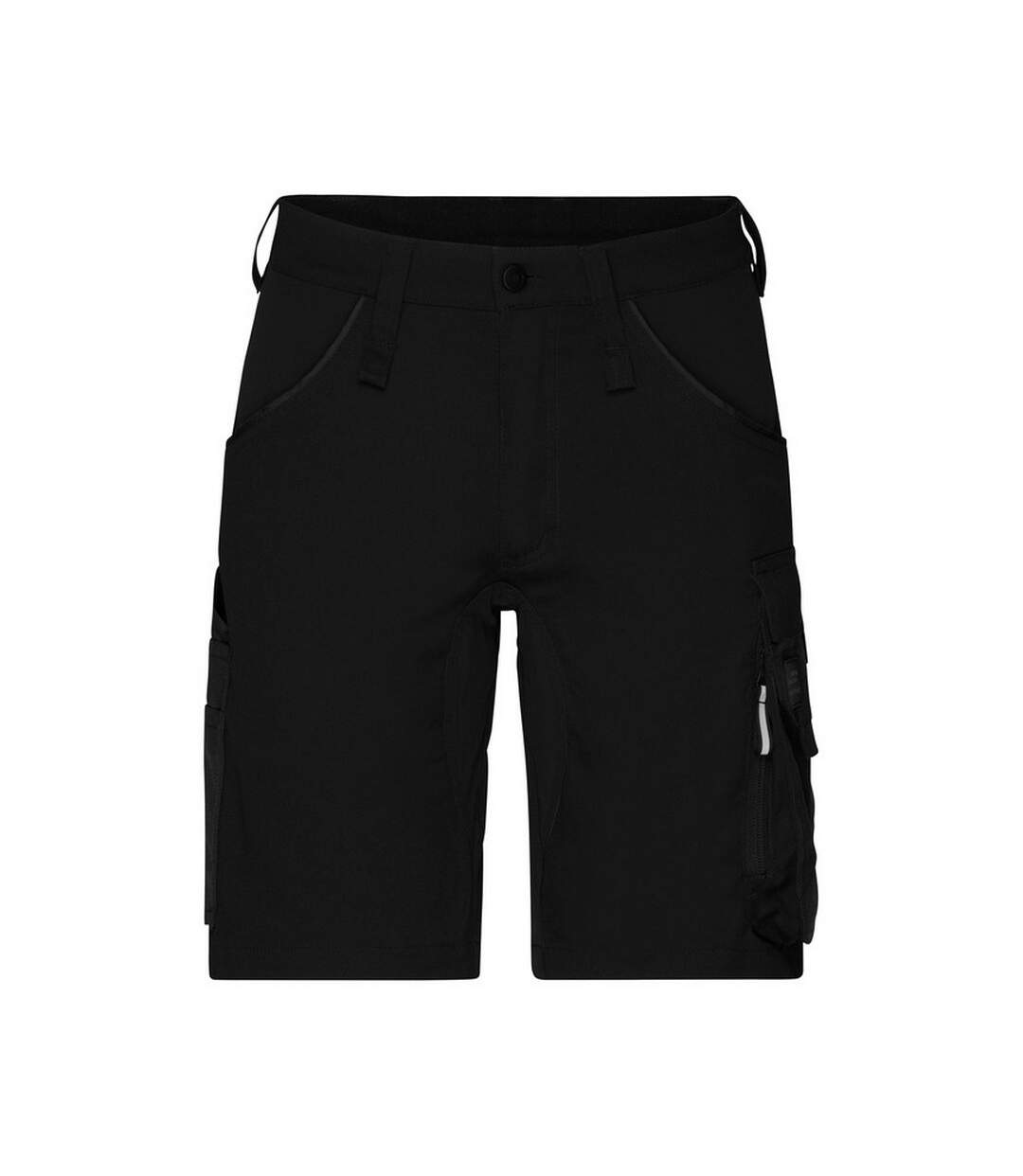 Short À Poches Workwear Adulte Noir James And Nicholson-1