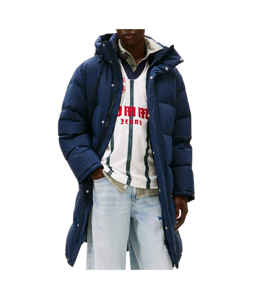 Doudoune marine homme tommy hilfiger tjm hooded down maxi-1