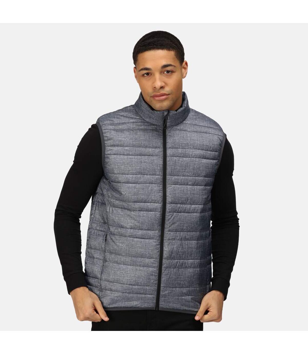 Regatta Mens Fire Down Padded Bodywarmer (Grey Marl/Black)