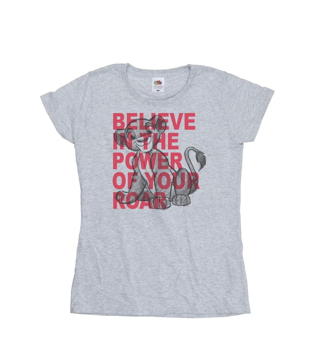 Disney T-shirt en coton Le Roi Lion Power Of Roar Femme/Ladies (Gris sportif) - UTBI25241-1