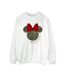 Disney Sweat-shirt de Noël Minnie Mouse léopard Femme/Ladies (Blanc) - UTBI29364-1