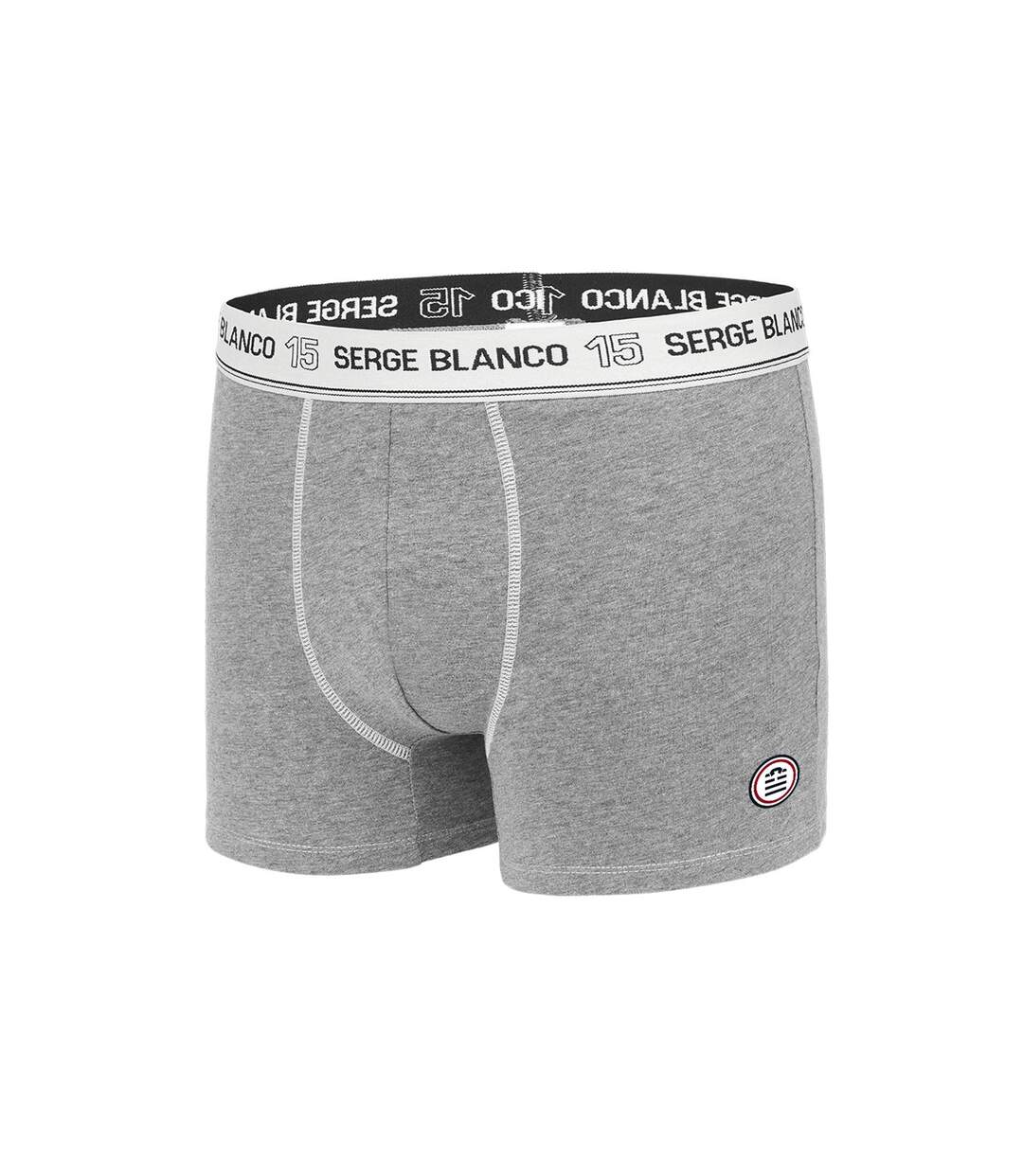 Lot de 4 Boxers coton homme avec surpiqûres Class Serge Blanco