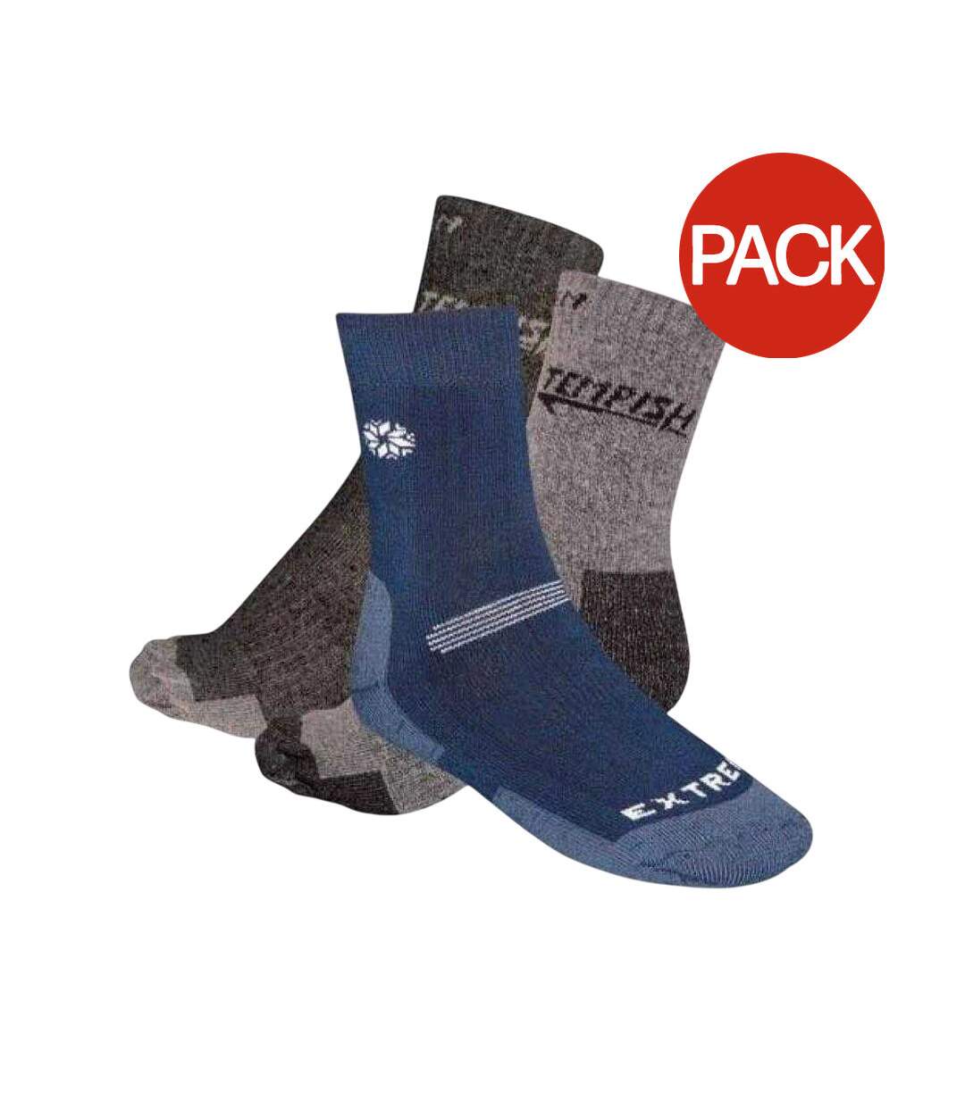 Chaussettes De Sport All Seasons Homme Marron Bleu Marine Foncé Gris Tempish-1