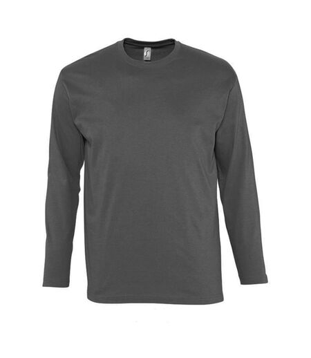 SOLS Mens Monarch Long Sleeve T-Shirt (Dark Grey) - UTPC313