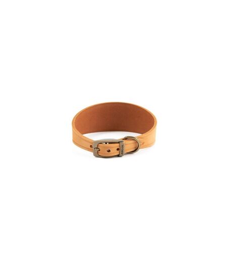 Timberwolf leather dog collar 34cm 43cm mustard Ancol