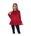 Haut À Smocks Manches Longues Motif/style Imprimé Femme Rouge AX Paris-2