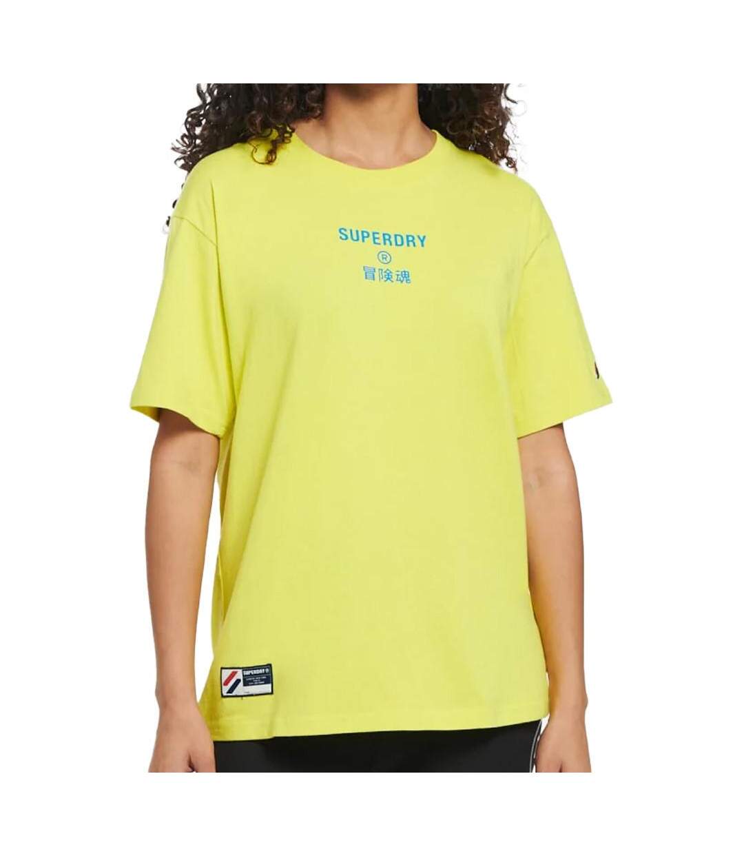 T-Shirt Jaune Femme Superdry Corporate - M-1