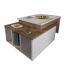 Table basse sur 2 niveaux avec 3 niches de rangement - Blanc et Marron-5