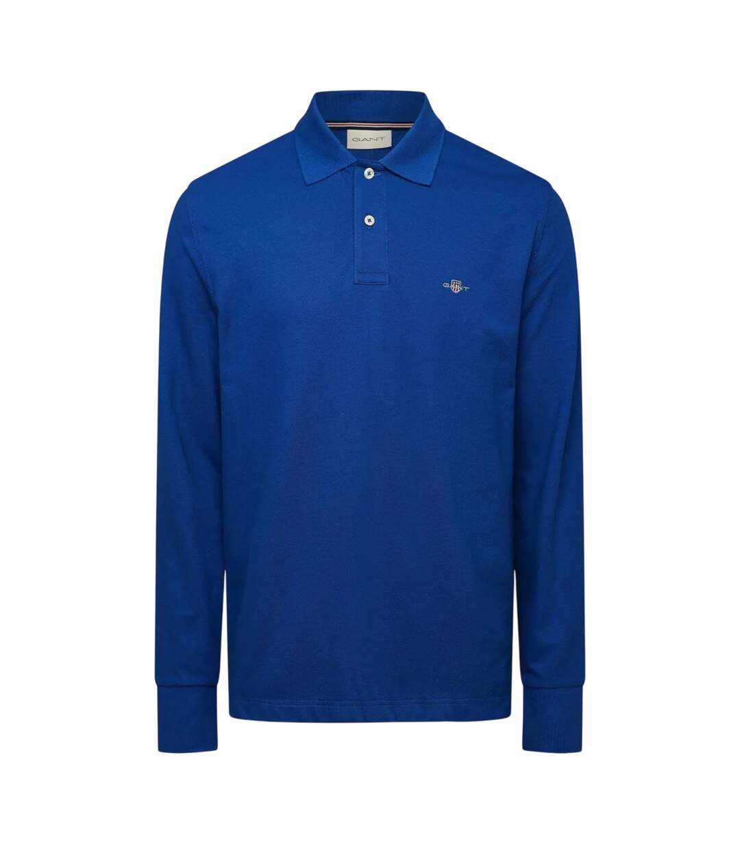 Mens Embroidered Logo Long-sleeved Polo Shirt College Navy Gant-1