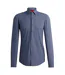 Mens Kenno Geometric Cotton Slim Shirt Dark Blue Hugo-1