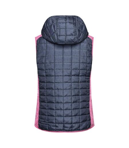 Veste Hybride Femme Rose Anthracite Chiné James And Nicholson