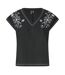 Blouse Manches Courtes Motif/style Brodé Femme Noir Vero Moda-1