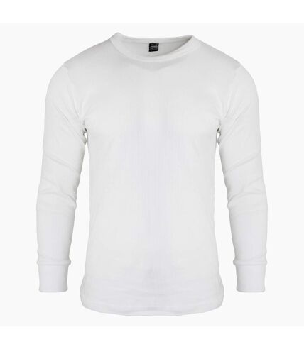 FLOSO Mens Thermal Underwear Long Sleeve T Shirt Top (Standard Range) (White)