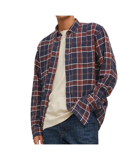 Chemise à Carreaux Marine/Bordeaux Homme Jack & Jones Jewilly - L