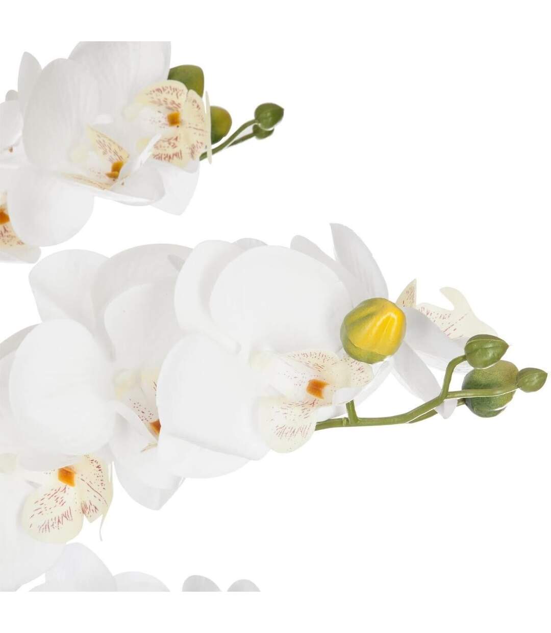 Fleur Artificielle Pot Ciment Orchidée 65cm Noir-2