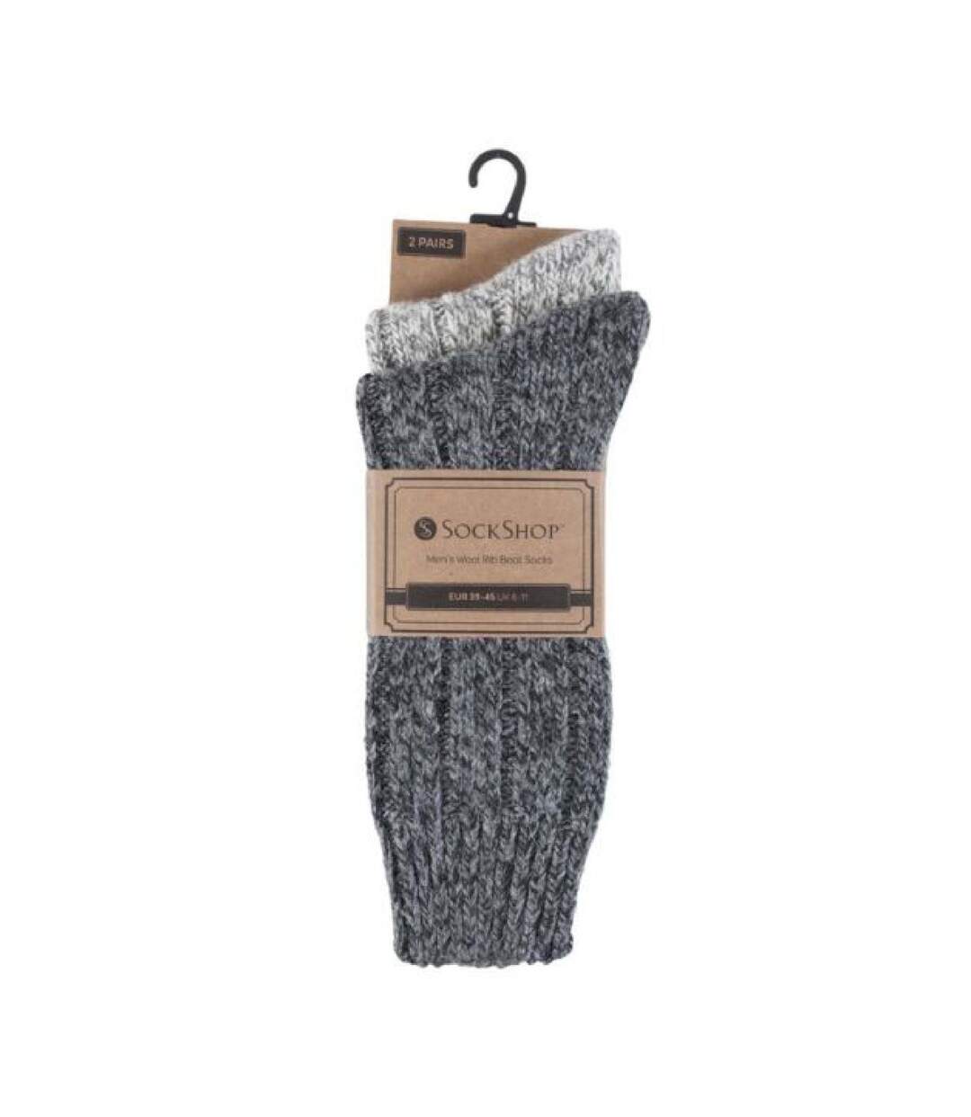2 Paires Chaussettes Epaisse en Laine pour Bottes-2