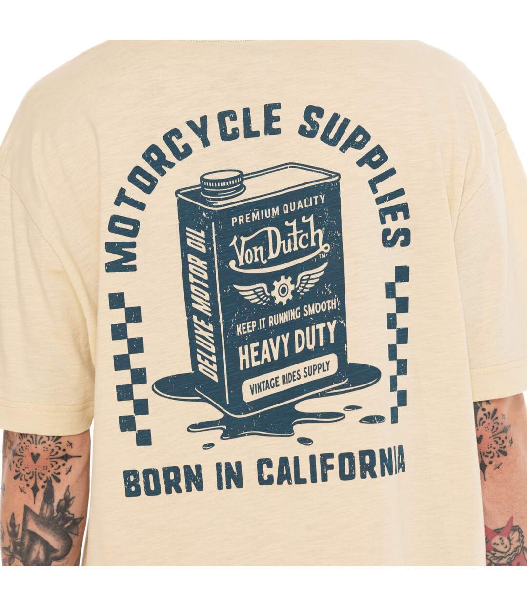 T-shirt homme comfort en jersey print devant et dos Oil Vondutch-4