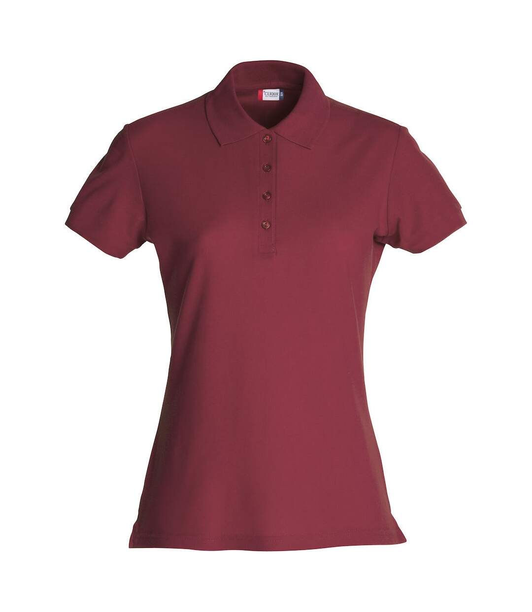 Womens/ladies plain polo shirt burgundy Clique