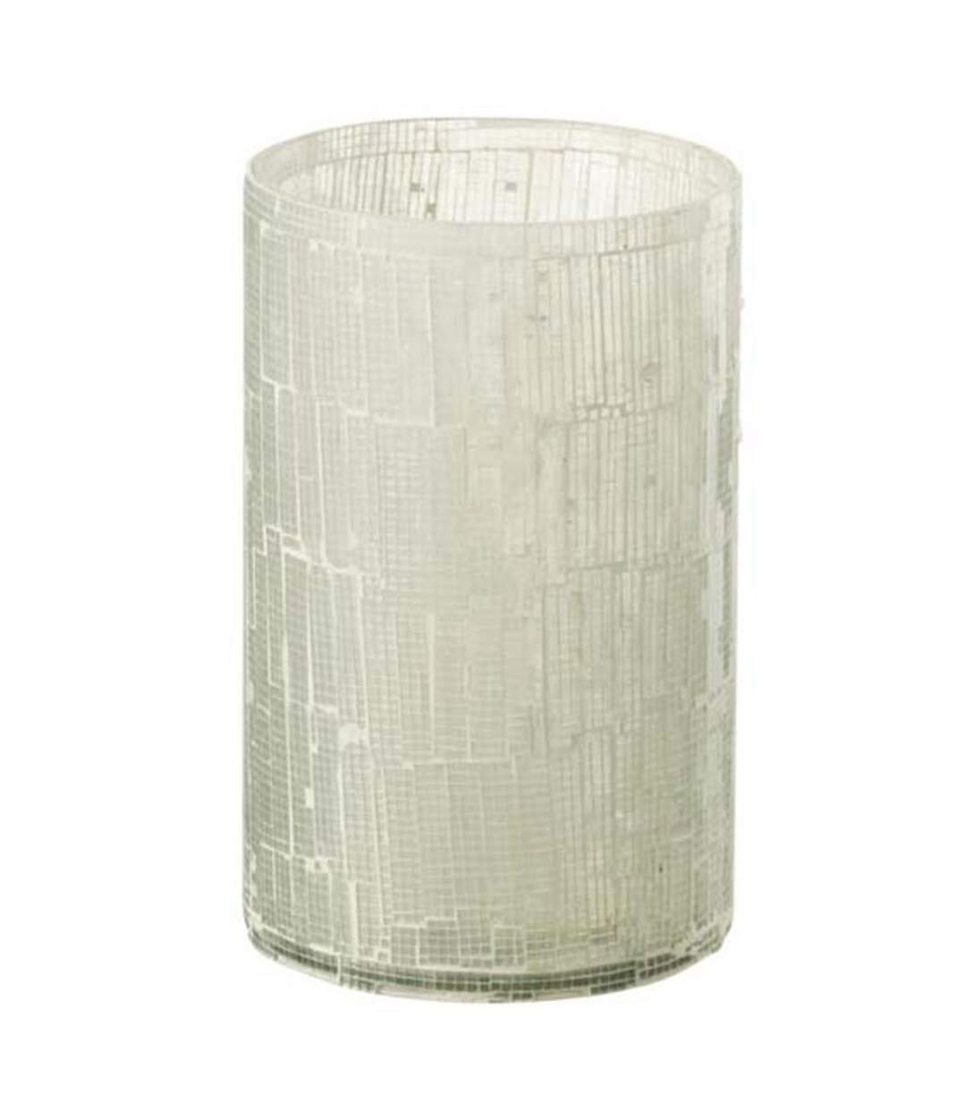 Vase Design en Verre Mosaïque 20cm Gris Clair-1