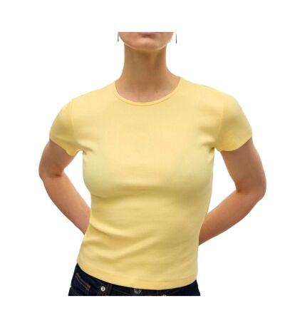 T-shirt jaune femme vero moda chloe - l