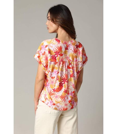 Blouse DIALA en viscose, coupe droite avec imprimé tropical DIALA