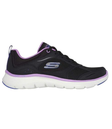 Womens/ladies flex appeal 5.0 fresh touch trainers black/purple Skechers