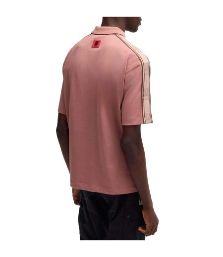 Mens Red Bull Branded Polo Shirt Pink Hugo