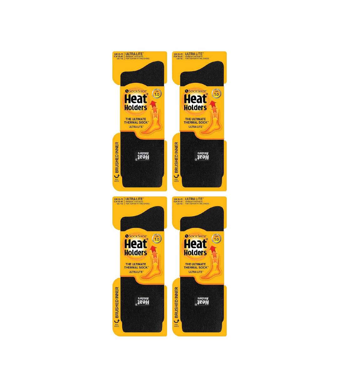 4 Pair Mens Ultra Lite Extra Thin 1.0 TOG Casual Thermal Socks-2
