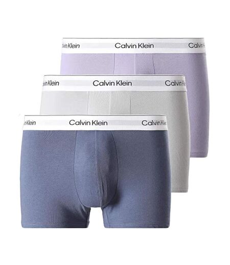x3 boxers violet/gris homme calvin klein jeans trunk - l