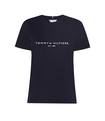 T-shirt Motif/style Logo Essential Femme Rose Foncé Violet Tommy Hilfiger