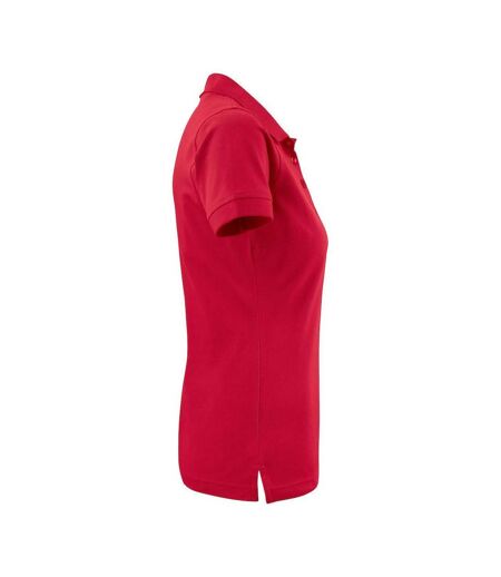 Womens/ladies Stretch Polo Shirt Red Printer