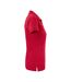 Womens/ladies Stretch Polo Shirt Red Printer-3