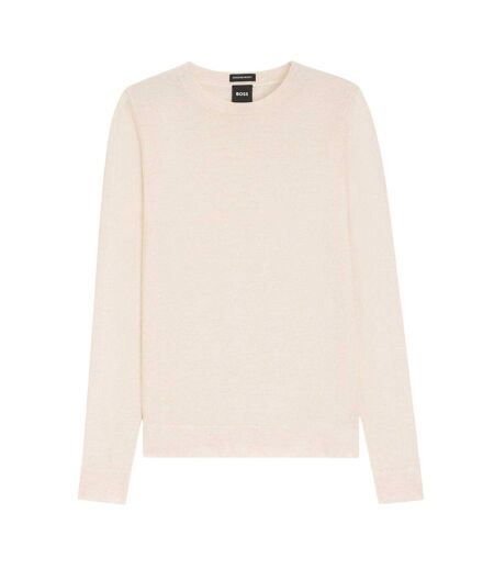 Womens/ladies Ferpina Plain Knitted Jumper Natural Boss