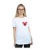 Disney T-shirt boyfriend en coton avec symbole de Mickey Mouse pour femmes/femmes (Blanc) - UTBI37949-2