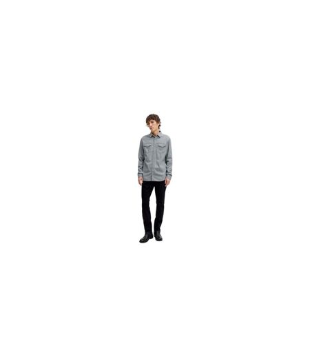 Mens Sheridan Chest Pocket Shirt Light Grey Melange Jack And Jones