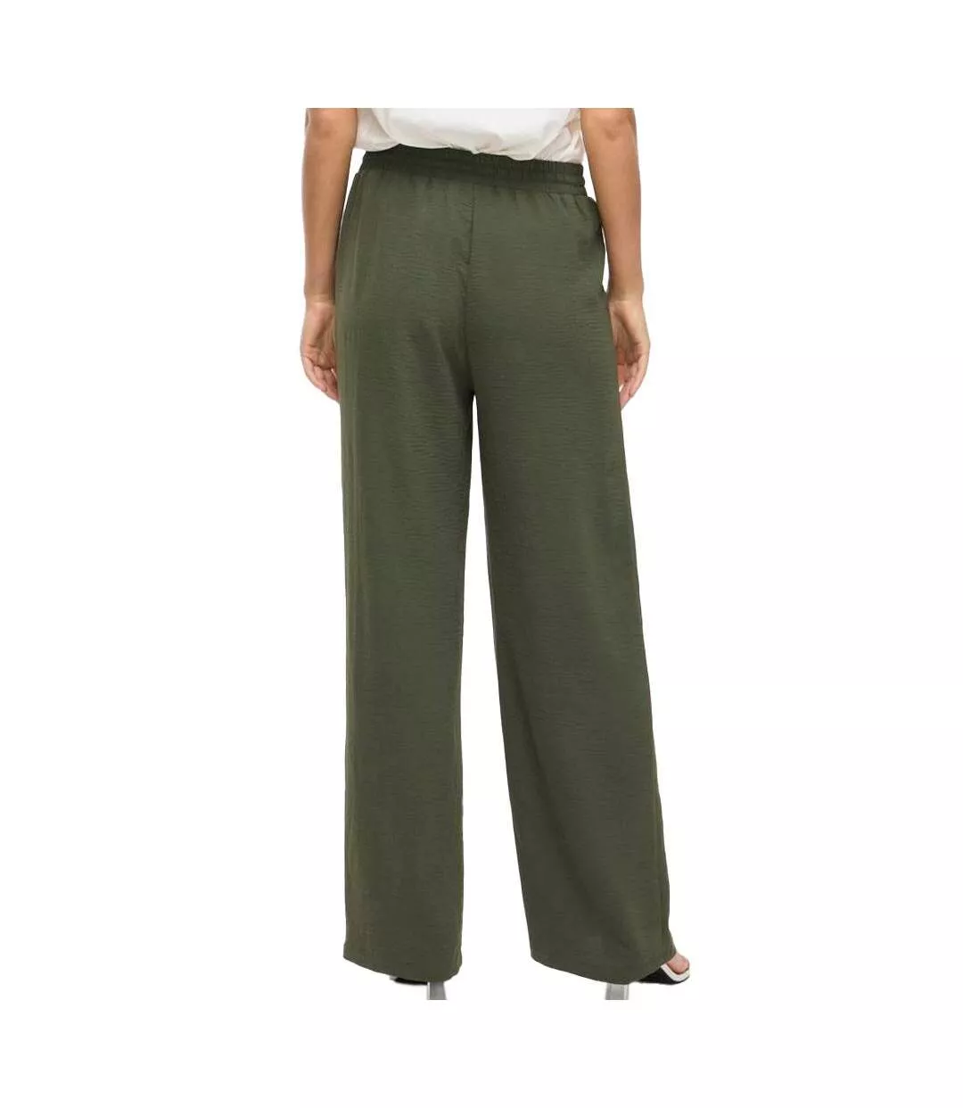 Pantalon fluide vert femme vila josa-2