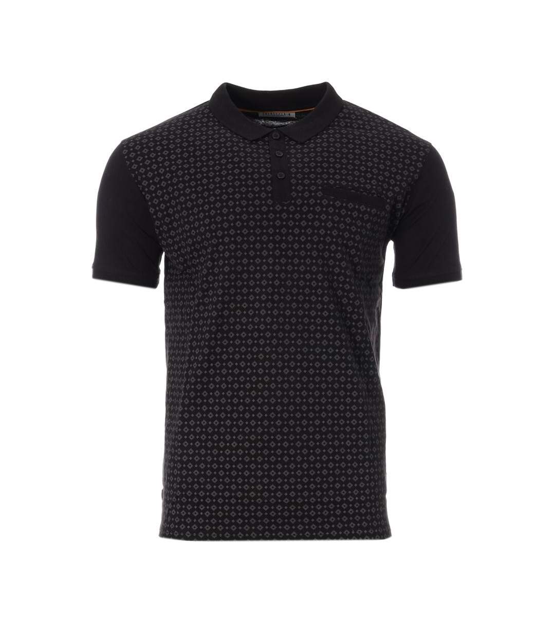 Polo Noir Homme RMS26 Micromotif - 3XL-1