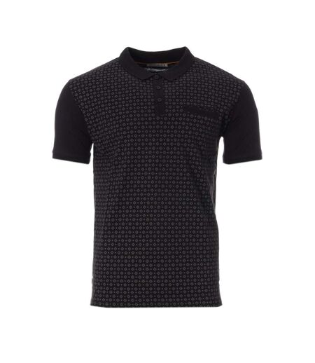 Polo Noir Homme RMS26 Micromotif - 3XL