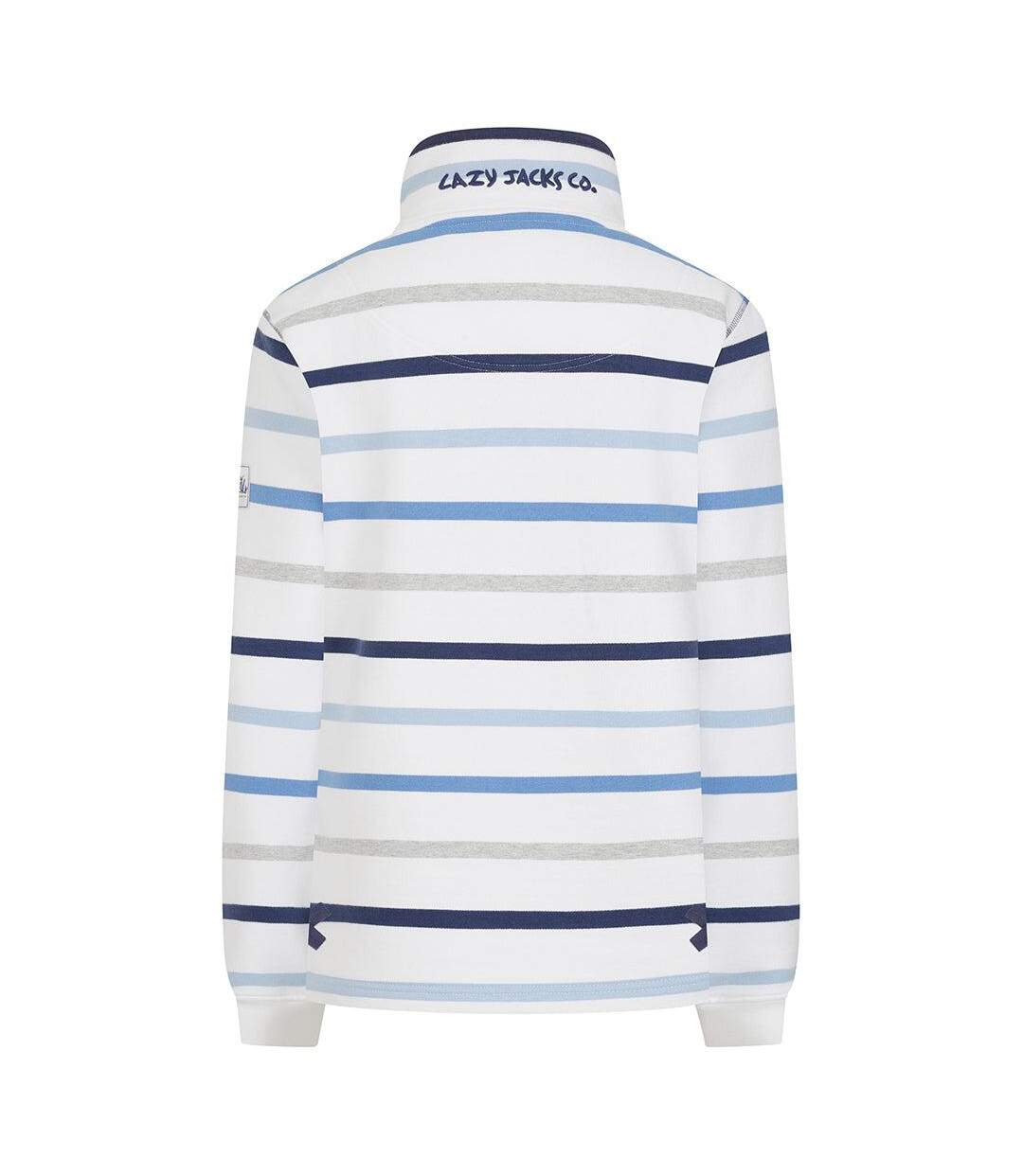 Sweat Motif/style Rayé Femme Bleu Lazy Jacks-4
