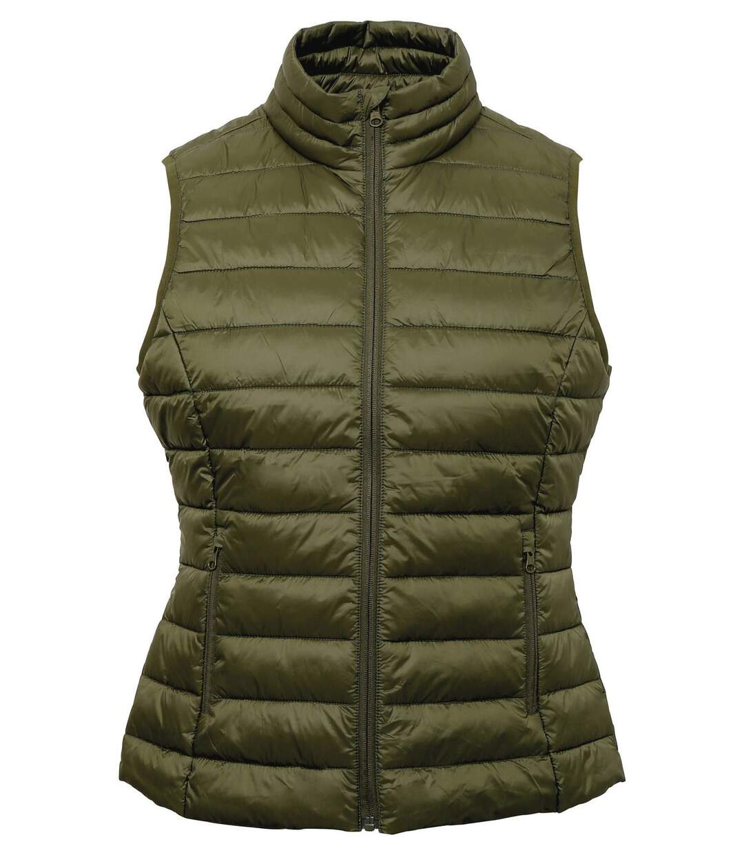 Gilet doudoune rembourré sans manches - femme - TS31F - vert olive