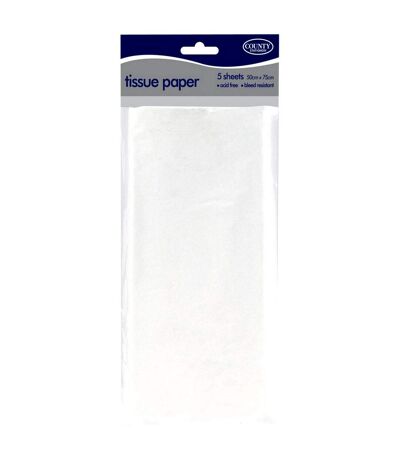 County Stationery Tissue Paper (Pack of 5) (White) (One Size) - UTSG32531