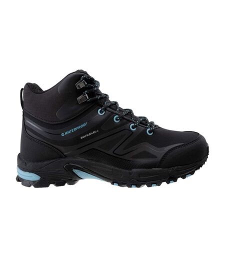 Hi-Tec Womens/Ladies Hendon Waterproof Mid Cut Walking Boots (Black/Sky Blue) - UTIG1092