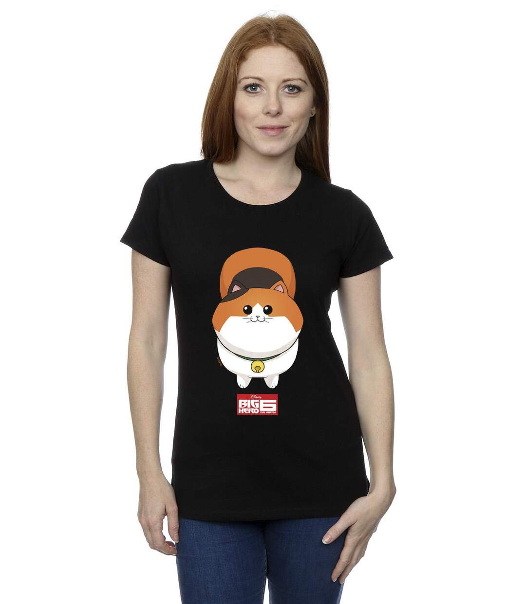 Disney - T-shirt BIG HERO BAYMAX KITTEN FACE - Femme (Noir) - UTBI13376-2