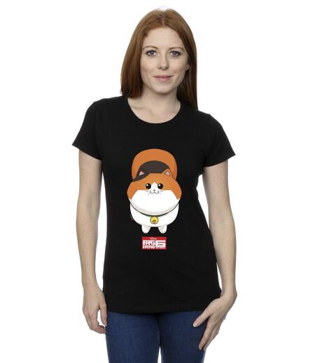 Disney - T-shirt BIG HERO BAYMAX KITTEN FACE - Femme (Noir) - UTBI13376